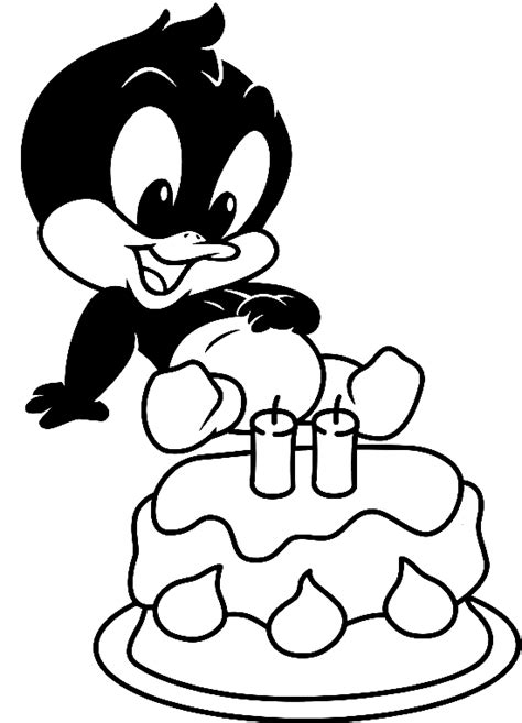 Coloriage de Baby Daffy Duck mit dem Geaußeau d anniversaire Baby