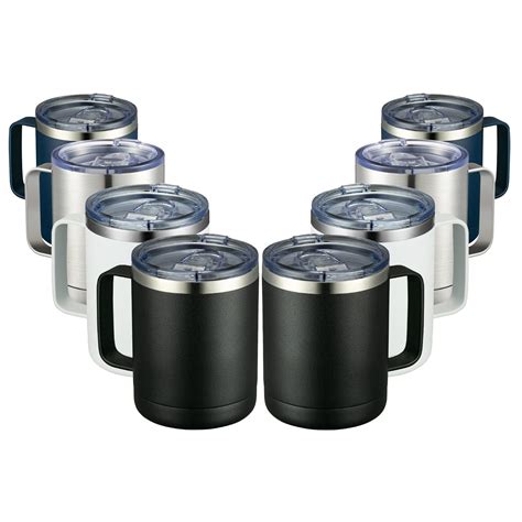 Meway 12oz Coffee Mug With Handle 8 Pack Bulk Stainless Steel Insulated