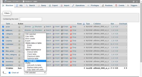 How To Repair MySQL Database Using PhpMyAdmin