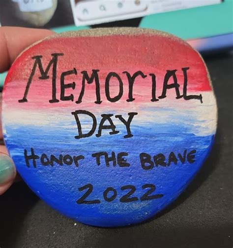 Memorial Day Painted Rock In 2022 Painted Rocks Memorial Day