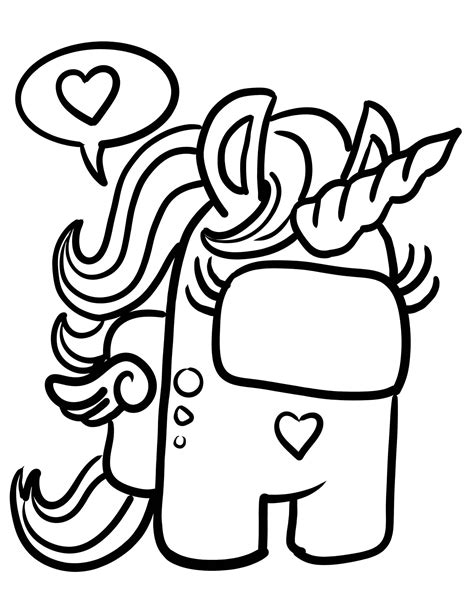 Funny Among Us Coloring Pages Pdf - Coloringfolder.com | Unicorn ...