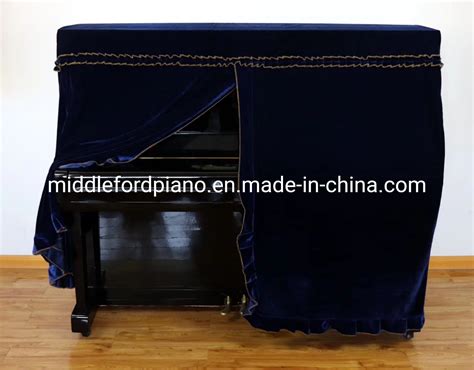 Middleford Hy013 Velvet Blue Upright Piano Dust Cover China Piano Dust Cover And Upright Piano