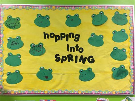 March Bulletin Board Spring Frogs Pond Hopping Into Spring Spring Bulletin Frog Bulletin