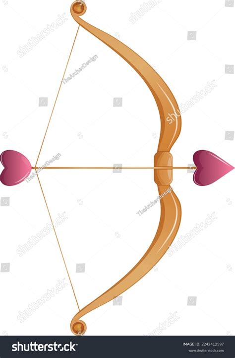 Cartoon Cupids Arrow Bow Valentines Day Stock Vector Royalty Free