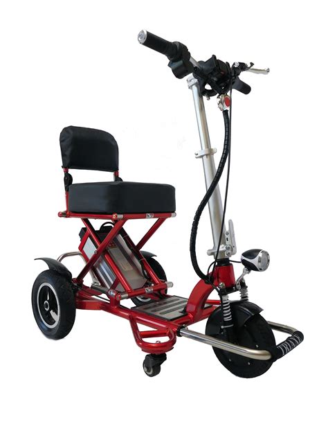 Enhance Mobility Triaxe Sport Portable Folding 3-Wheel Scooter - Red