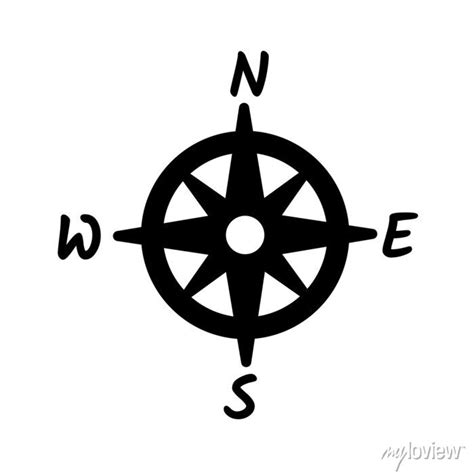 Compass Rose Clipart Black And White