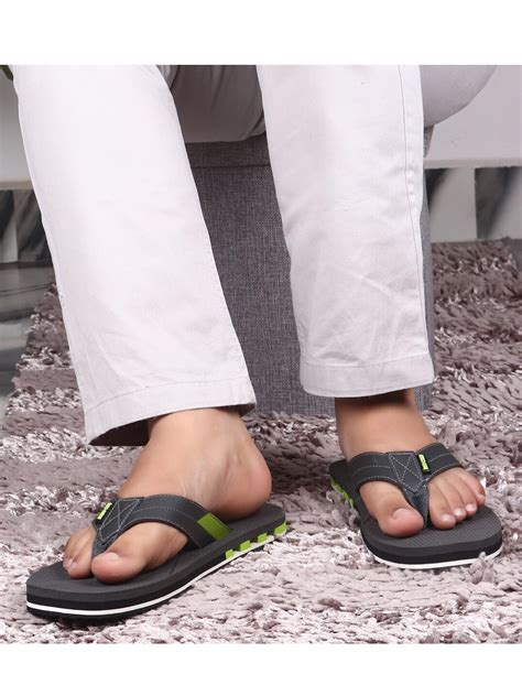 Buy Red Chief Men Grey And Green Thong Flip Flops Flip Flops For Men