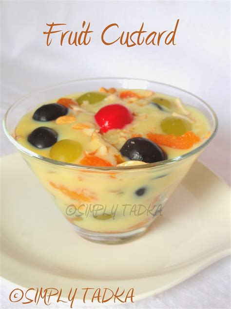 Fruit Custard Fruit Salad With Custard Simply Tadka