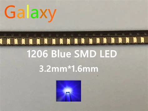 Free Shipping 1206 Blue Led Super Bright SMD LED Diodes 3 2 1 6 0 8MM