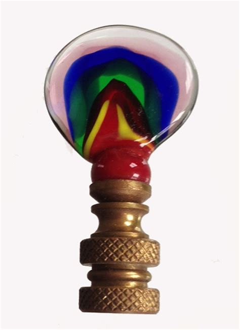 Finials Handmade Venetian Glass Lamp Finial Multi Color