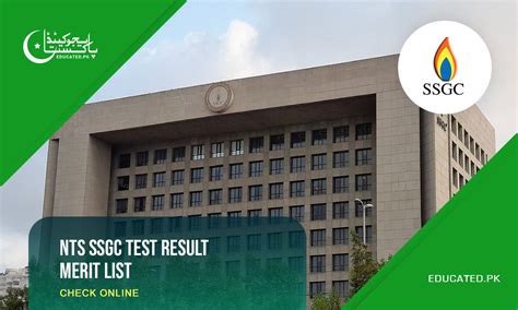 NTS SSGC Test Result 2024 Merit List