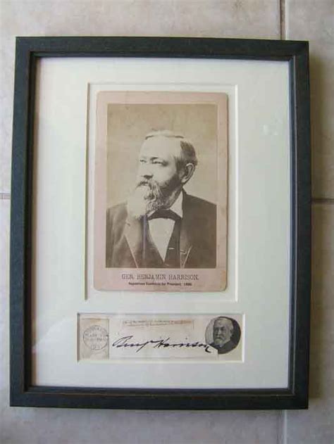 Benjamin Harrison Signature with Portrait, Postmark, and Cabinet Card ...