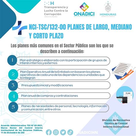 NCI TSC 132 00 Planes De Largo Mediano Y Corto Plazo ONADICI