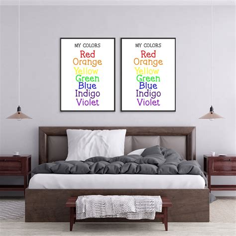 Nursery Wall Art Color Chart Prints Color Chart Prints Wall Art Color