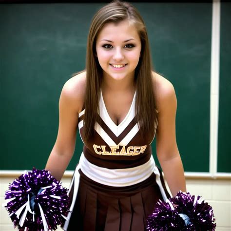 Energetic High School Cheerleaders With Long Brown Hair Muse Ai