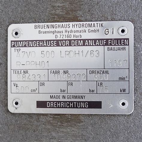 Maschinenteil Brueninghaus Hydromatik Axialkolben Verstellpumpe