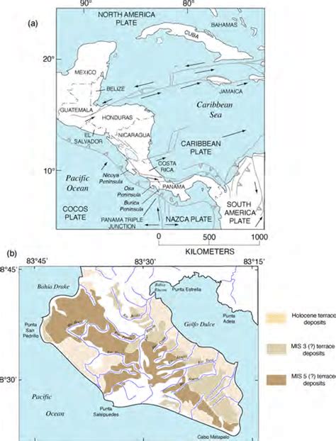 A Map Of Central America Showing Structural Features Redrawn From