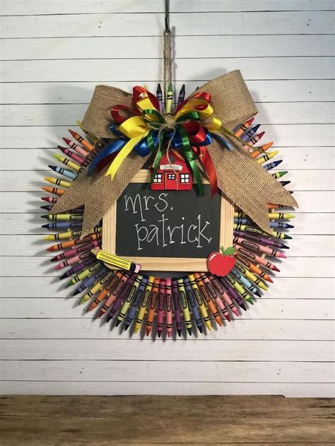 Crayon Wreath Teacher Appreciation Gift Crayola Personalized