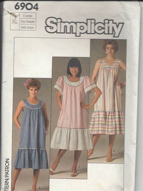 Simplicity 6904 Misses Easy To Sew Dress Size Xl Maternity Pattern Loose Fitting Dresses