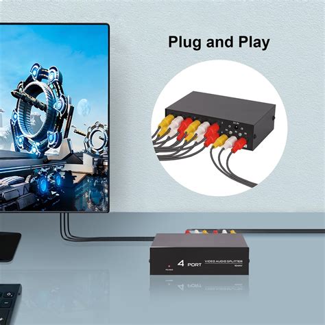 Divisor RCA de 4 vías 1 en 4 salidas AV Splitter Audio Compuesto