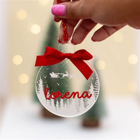 Bola metacrilato trineo Bolas de navidad personalizadas Artesanía de