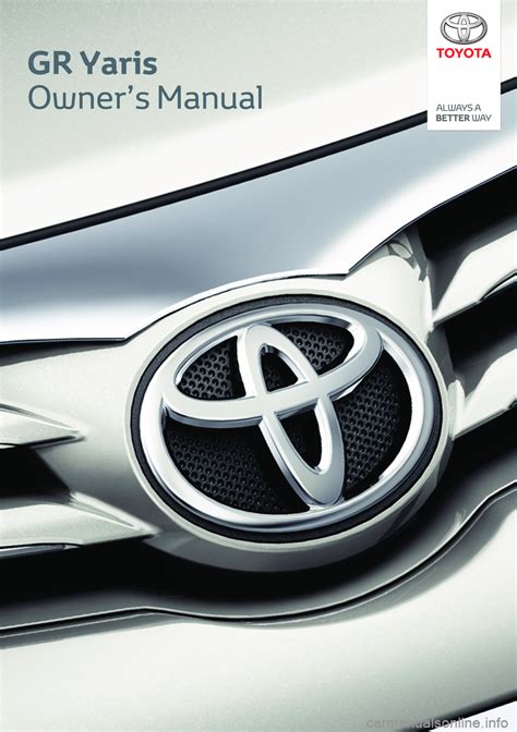 Toyota Gr Yaris Owners Manual Pages Page Yaris