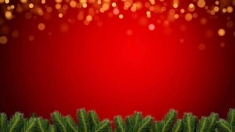 Christmas Red Background With Fir Branches Premium Ai Generated Vector