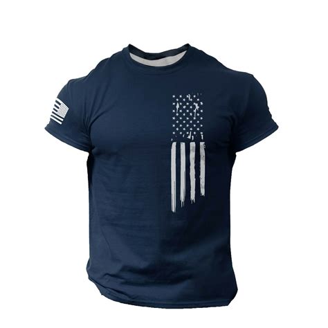 Long Sleeve Patriotic Shirts For Men Made In Usa Independence Day 4th