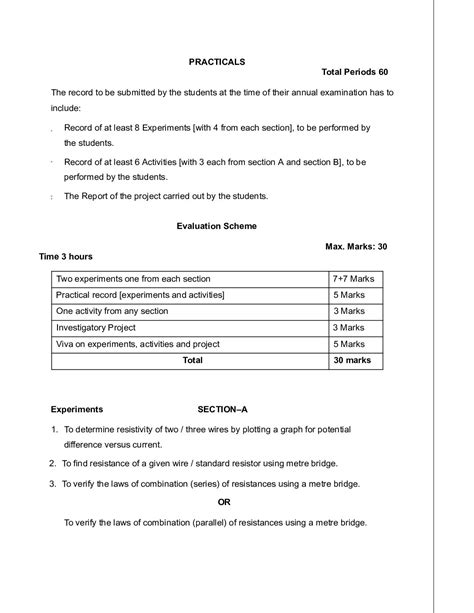 Cbse Class 12 Physics Practical 2023 24 Evaluation Scheme