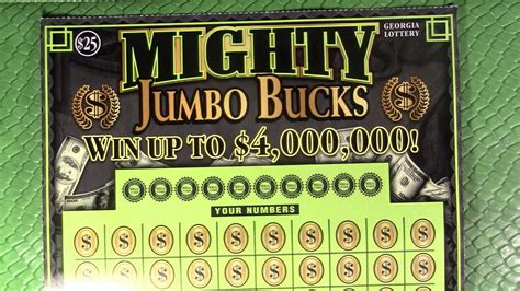 25 MIGHTY JUMBO BUCKS Georgia Lottery Scratcher Ticket YouTube