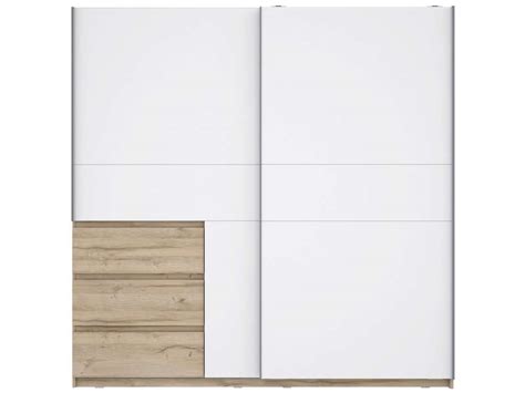 Armoire 2 Portes Coulissantes 3 Tiroirs DORIAN Conforama