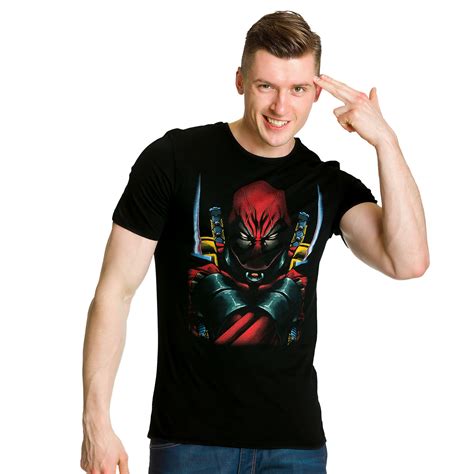 Deadpool Marvel T Shirt Schwarz Elbenwald