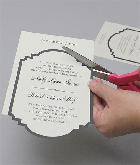 Classic Die Cut Wedding Invitation Download And Print