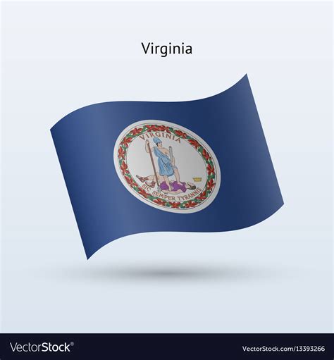 State Virginia Flag Waving Form Royalty Free Vector Image