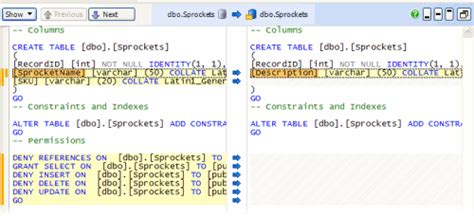 Viewing The Sql Differences Sql Compare 11 Product Documentation