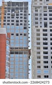 Multistorey Residential Buildings Under Construction On Stock Photo