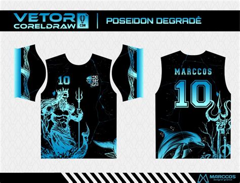 Arte Estampa Camisa Poseidon Degradê Interclasse Elo7