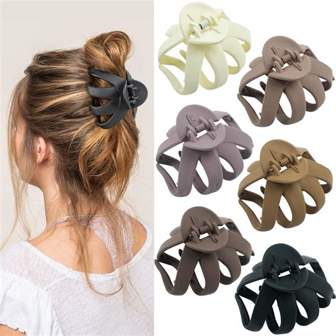 2 8 Inch Medium Octopus Hair Clips For Women Matte Hair Claw Clips For Thin Hair