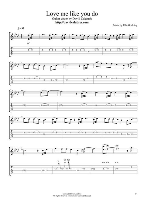 Ellie Goulding Love me like you do by David Calabrés Sheet Music