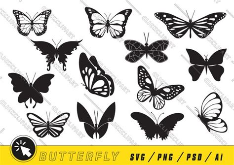 Butterfly Svg Butterfly Silhouette Butterfly Png Etsy