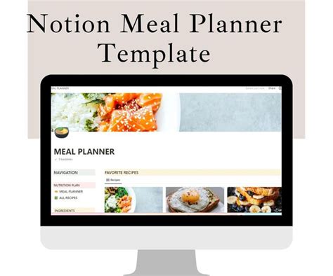 Notion Meal Planner Template Notion Template Notion Digital Etsy In