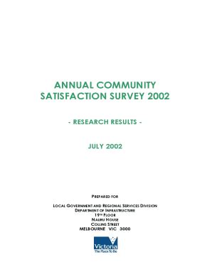 Fillable Online Local Government Community Satisfaction Survey