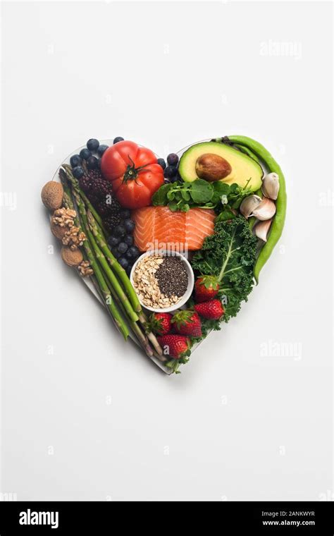 Healthy Food For The Heart Stock Photo Alamy