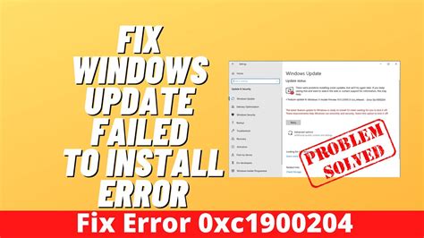 Fix Windows Update Failed To Install Error Youtube