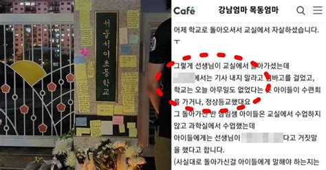 서초 서이초등학교 1학년 6반 담임 교사 사망 범죄 연루된 유명인 실명 나왔다 포스트쉐어