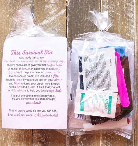 Wedding Day Survival Kit Individual Kit Complete Free Etsy Wedding