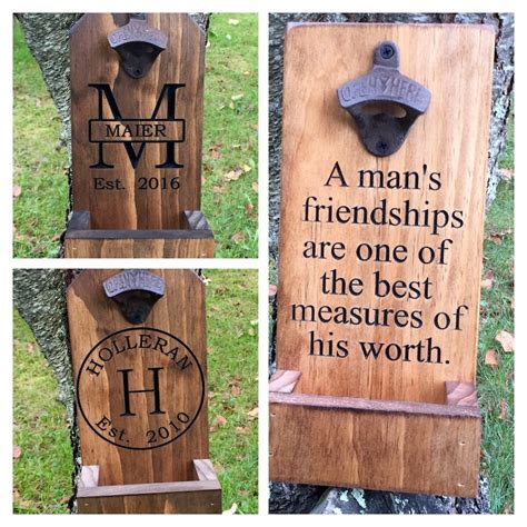 Personalized Bottle Opener Beer Groomsmen Gift Rustic Etsy