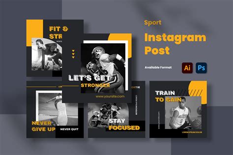 Sport Instagram Post | Social Media Templates ~ Creative Market