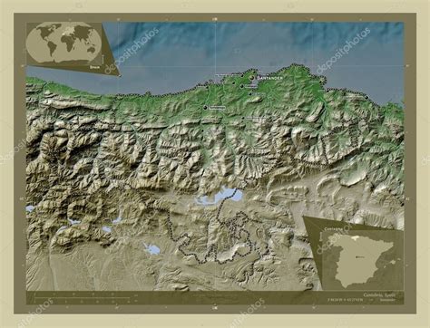 Cantabria Autonomous Community Of Spain Elevation Map Colored In Wiki