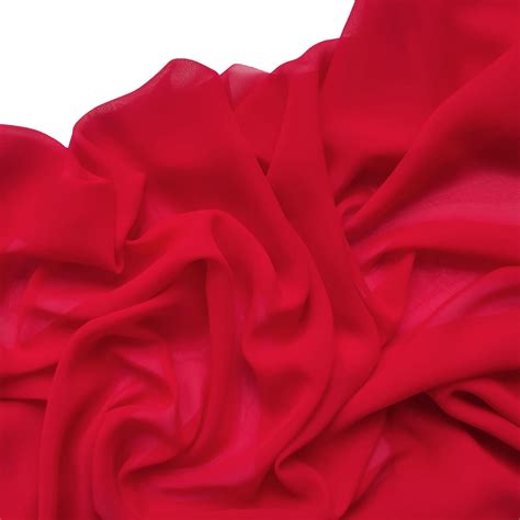 Red Chiffon Fabric By The Yard Sheer Fabric Light Weight Etsy